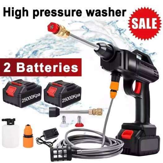 High Pressure washer with two batteries
