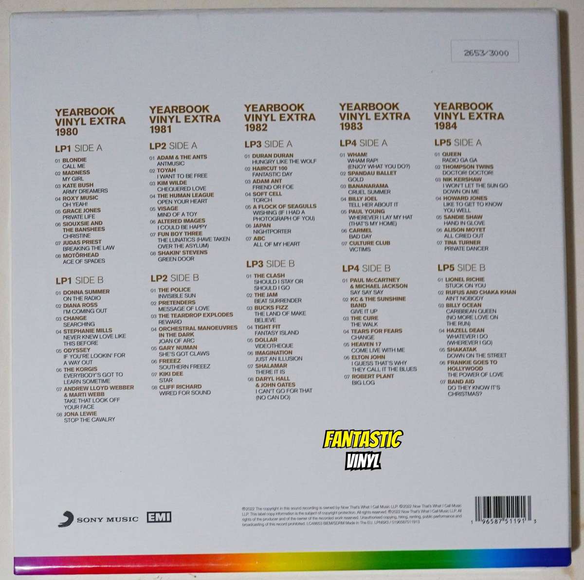 Now Yearbook 1980 - 1984 Vinyl Extra   5 Colour Vinyl LPs  NEW SEALED