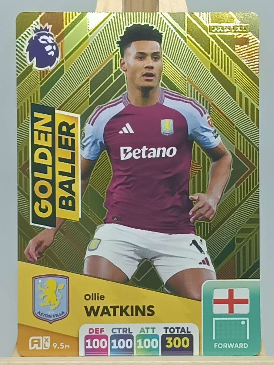 OLLIE WATKINS- PANINI- ENGLISH PREMIER LEAGUE 2024/25- GOLDEN BALLER- FOIL #2