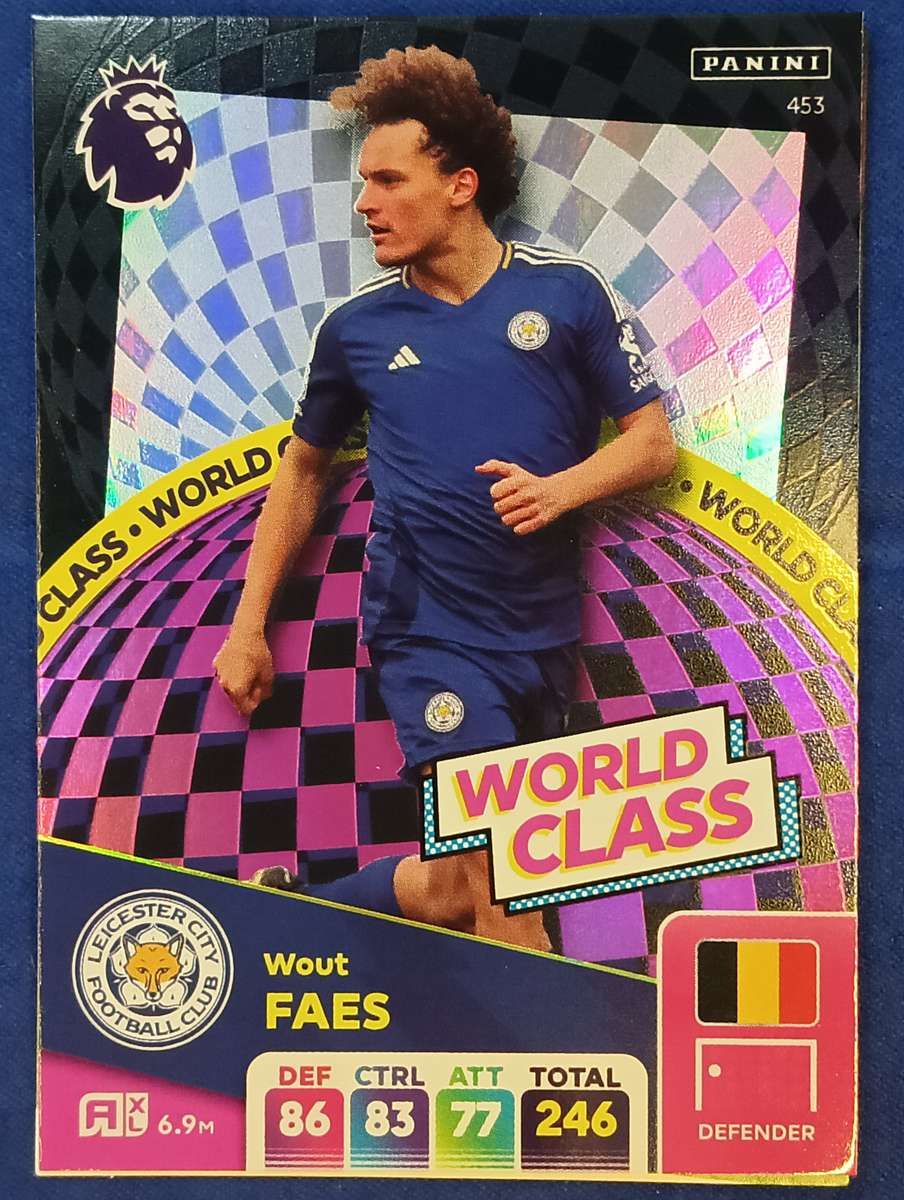 2024/25- PANINI- ADRENALYN XL- PREMIER LEAGUE- WORLDCLASS- WOUT FAES #453