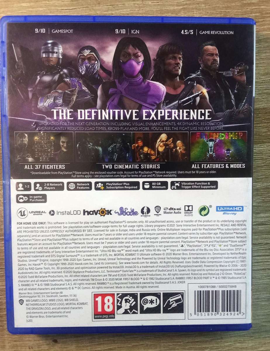 PS5 Mortal Kombat 11 (AS NEW CONDITION COMPLETE IN BOX  EXCELLENT)