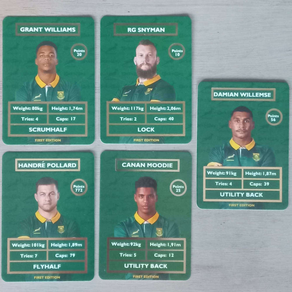 Set of 5 Springbok Rugby Cards - (Pick n Pay)