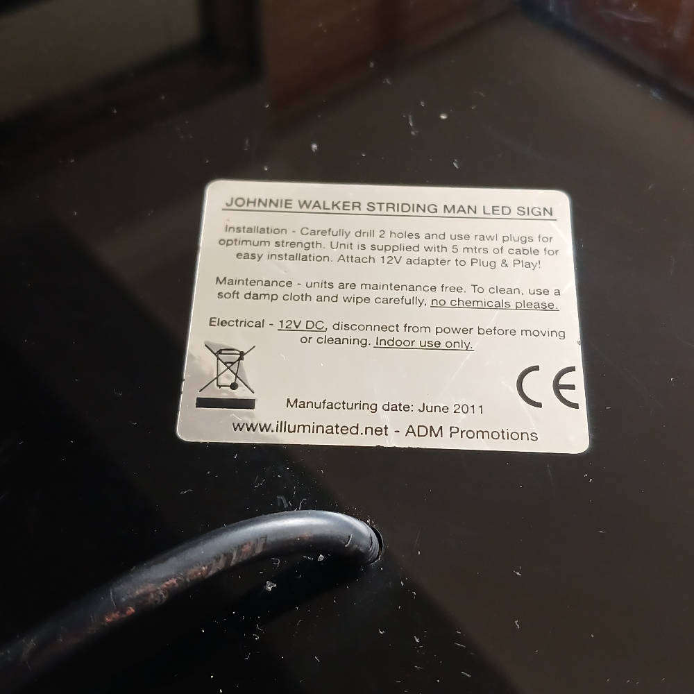 Authentic Johnnie Walker LED Promo Sign  Rare 2011