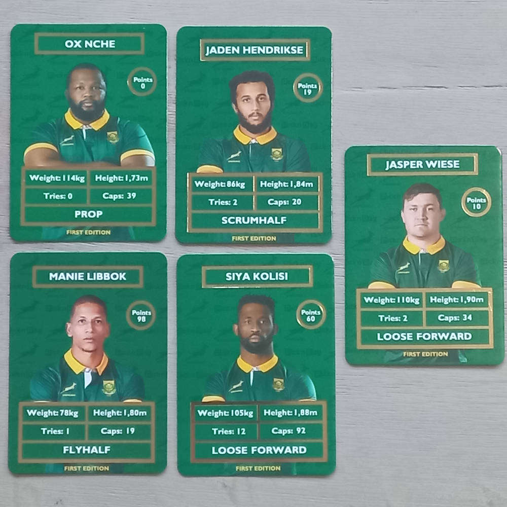 Set of 5 Springbok Rugby Cards - "As shown"