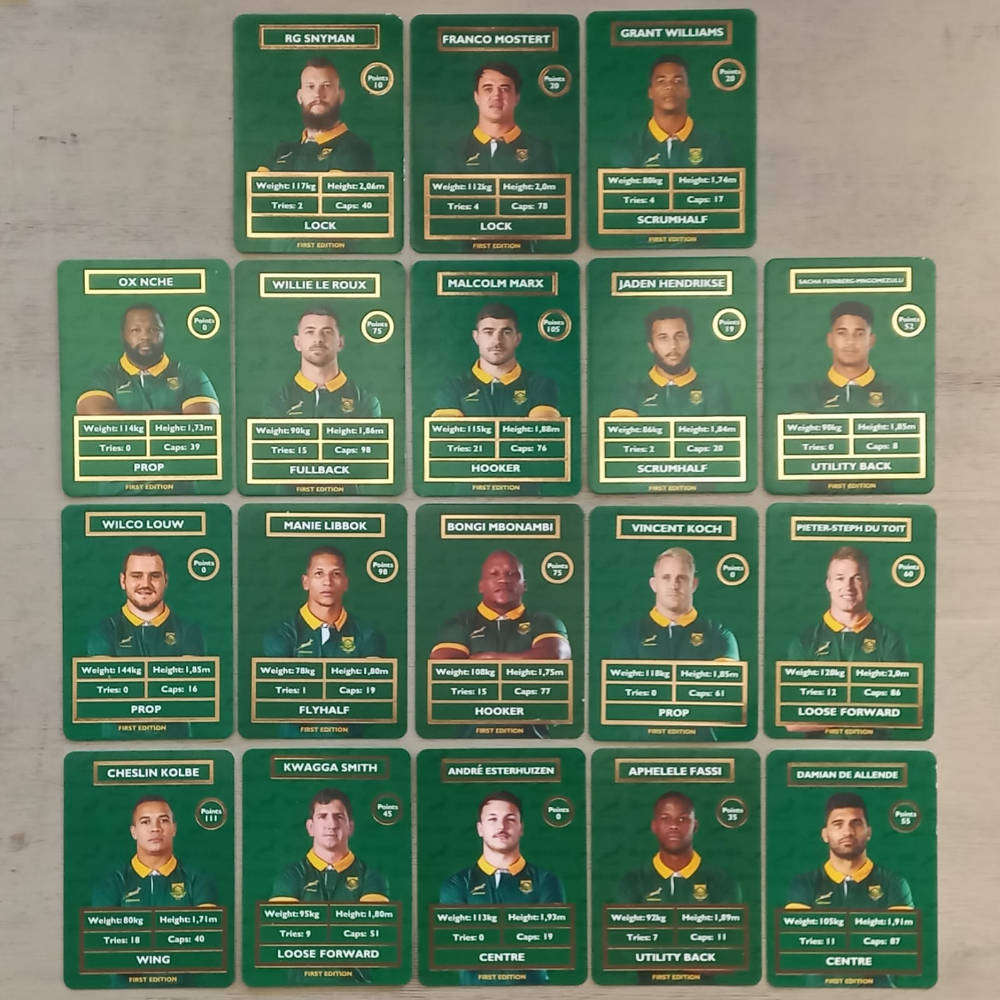 SET OF 18 SPRINGBOK RUGBY CARDS - Pick n Pay