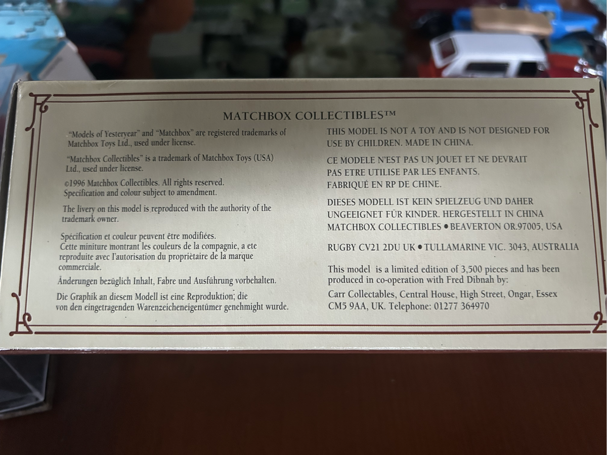 Matchbox models of yesteryear