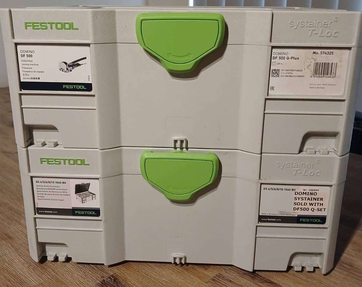 Festool Domino DF 500 Q-Set (UNUSED) + Systainer + Stops + Domino Tenons