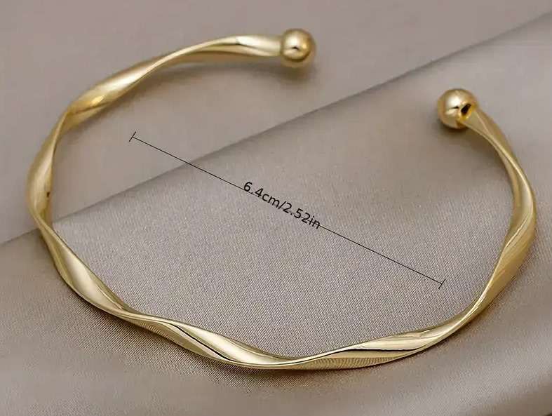 Gorgeous Elegant Twist Open Cuff Bracelet