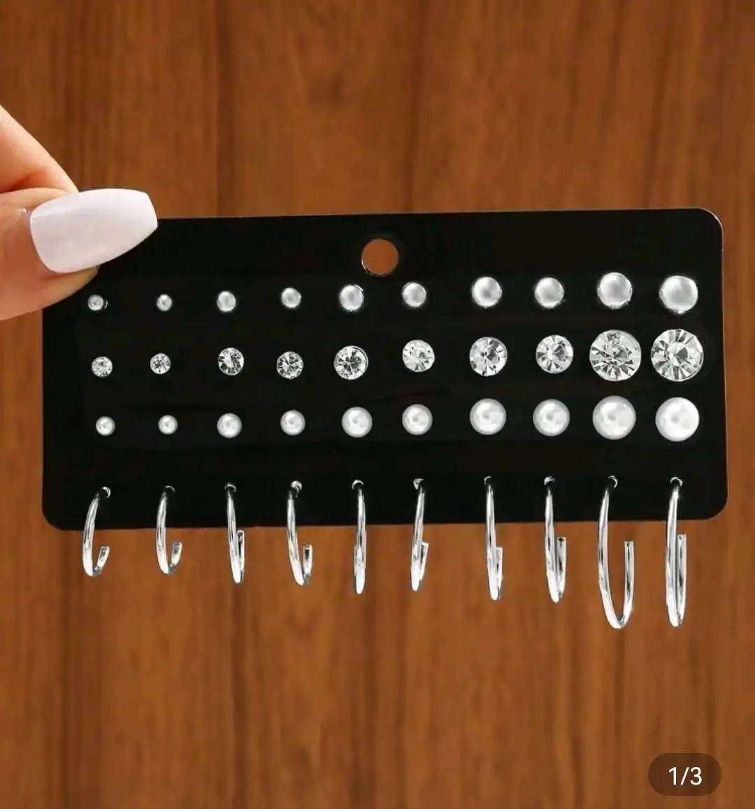 Stunning Earring set- studs, hoops and drops-NEW