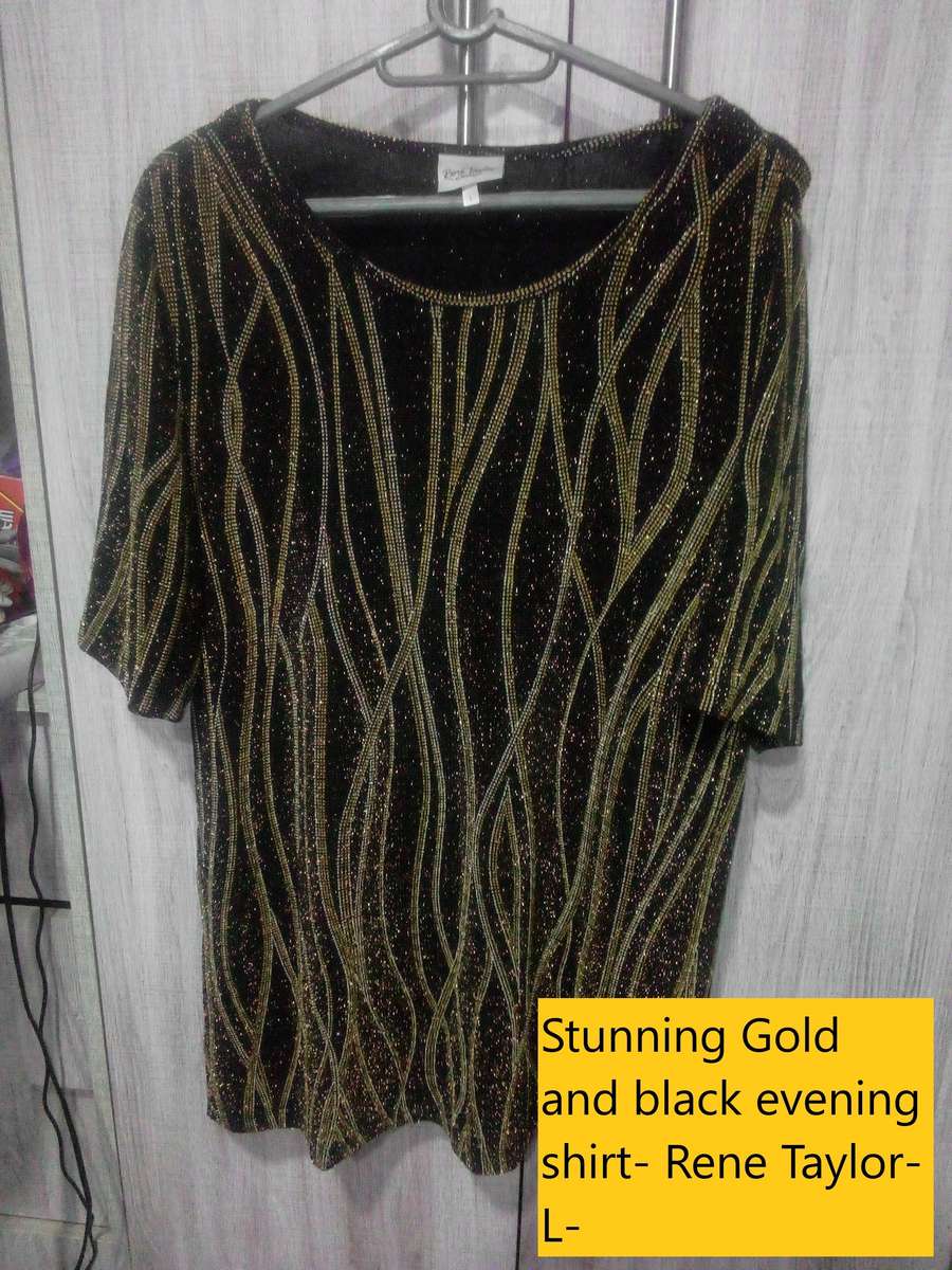 rene taylor bead shirt L