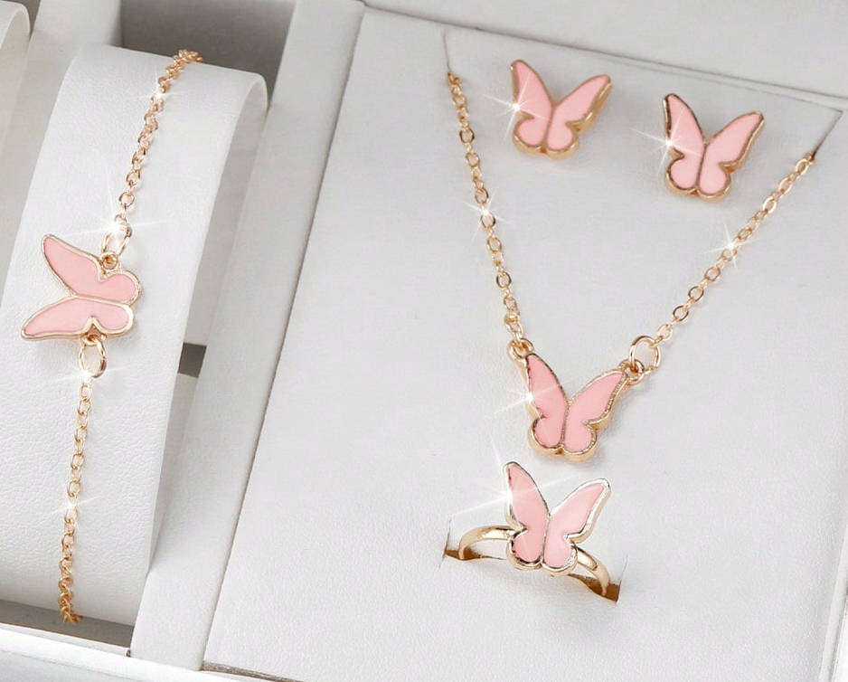 Gorgeous Butterfly set- Necklace, pendant, earrings, bracelet and ring