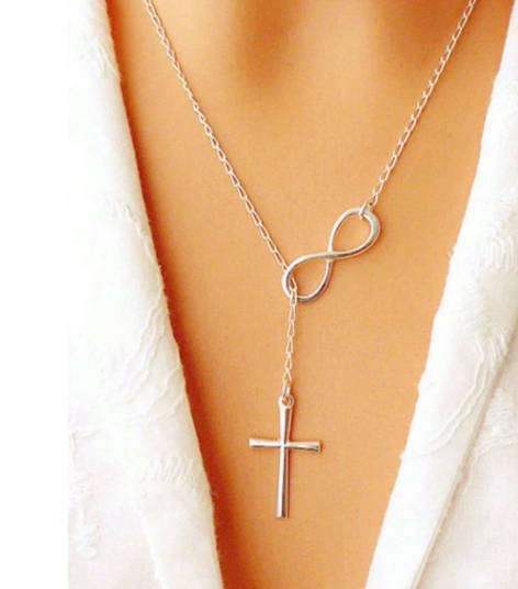 Gorgeous Infinity and Cross necklace