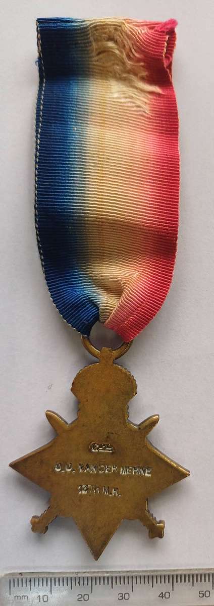 WW1 FULL SIZE MEDAL TRIO SET ("PIP-SQUEAK-WILFRED") CPL. J.J. VAN DER MERWE 13TH MR (ORIG. RIBBONS)