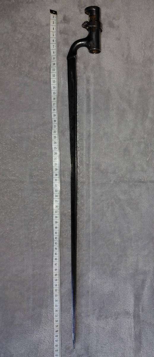 PAT. 1853 BRITISH ENFIELD-MUSKET SOCKET BAYONET & SCABBARD & FROG (MATCHING NUMBERS - 624)
