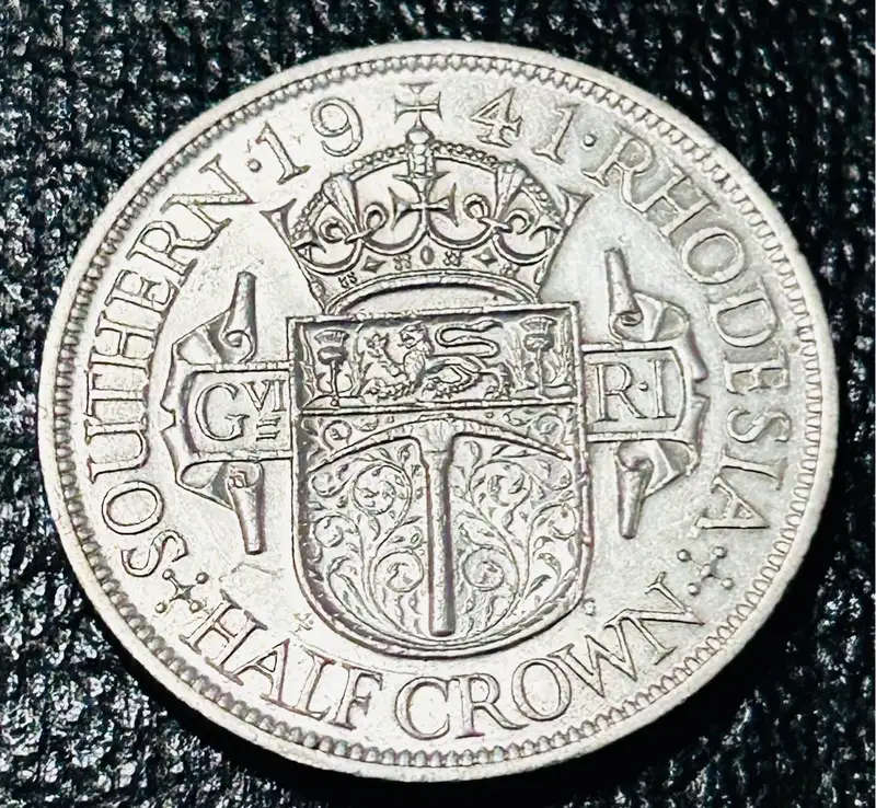 1941 SOUTHERN RHODESIA HALF CROWN UNCIRCULATED (SILVER 925) SEE IMAGES