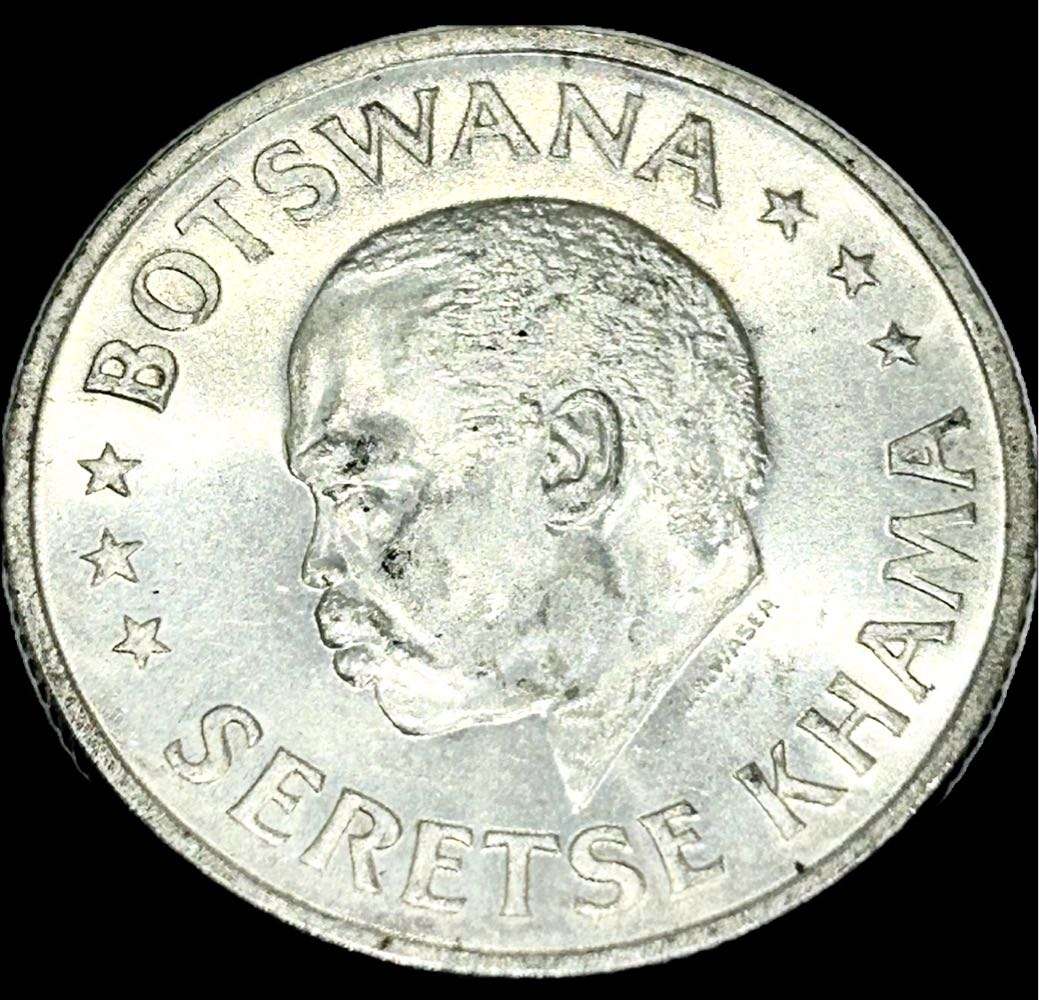 BOTSWANA 50C SILVER 30 SEPTEMBER 1966 INDEPENDENCE COIN - RARE