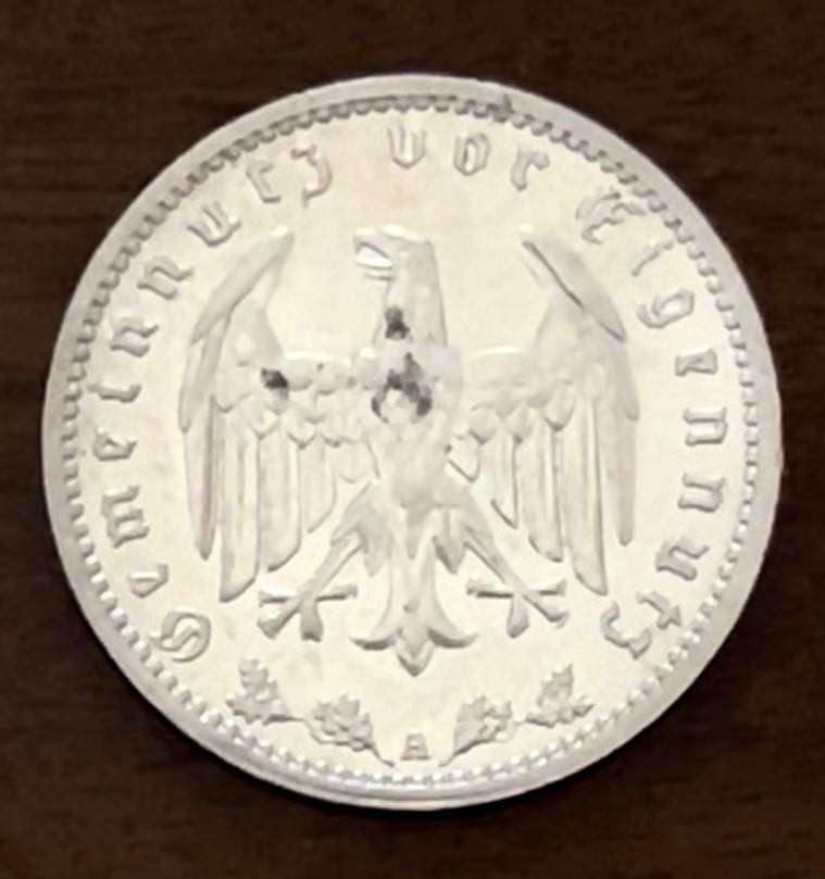 1937 One DEUTCHES REICH Mark FULL DETAIL COIN