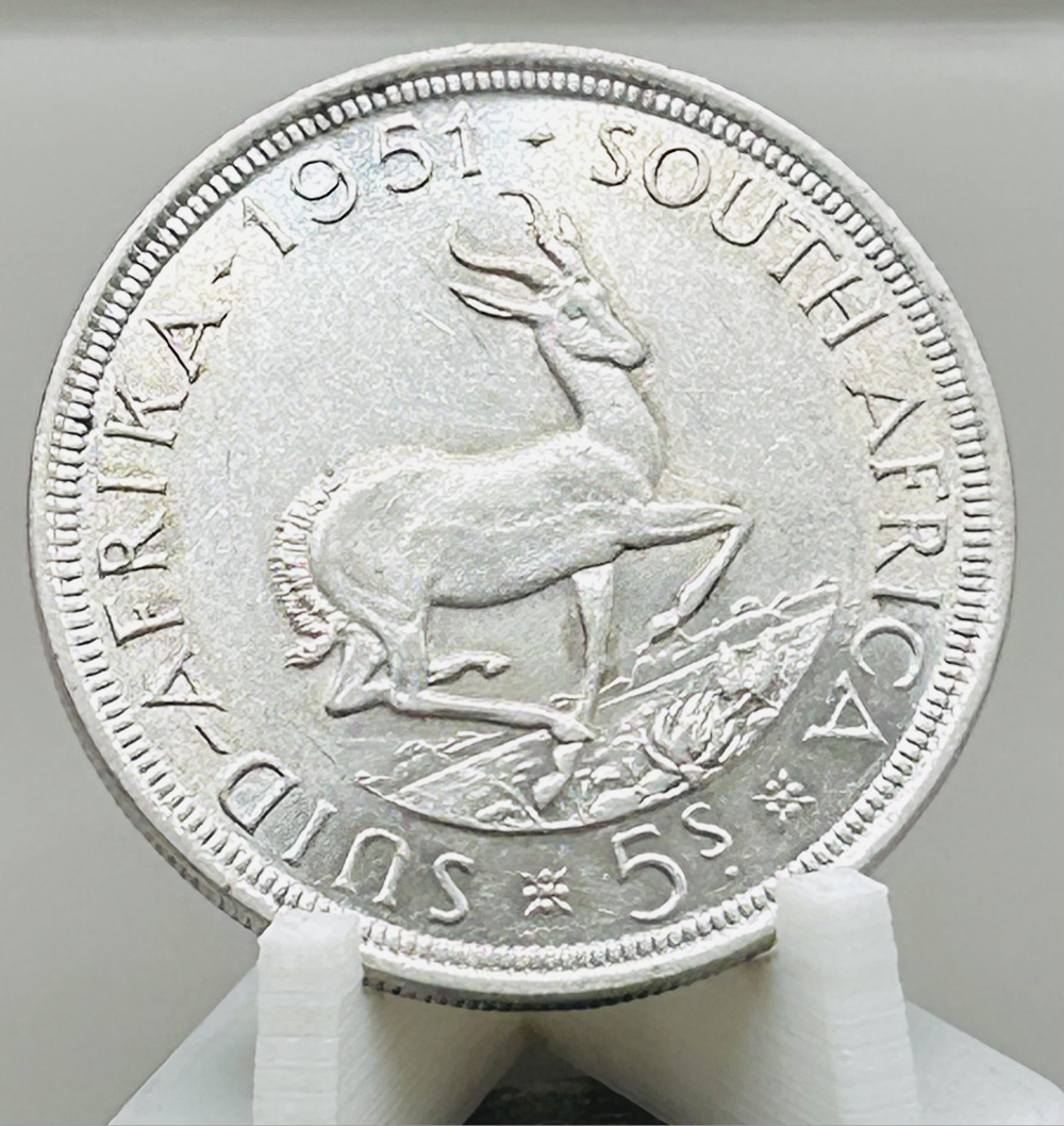  1951, 5 SHILLING SILVER COIN LOWER MINTAGE