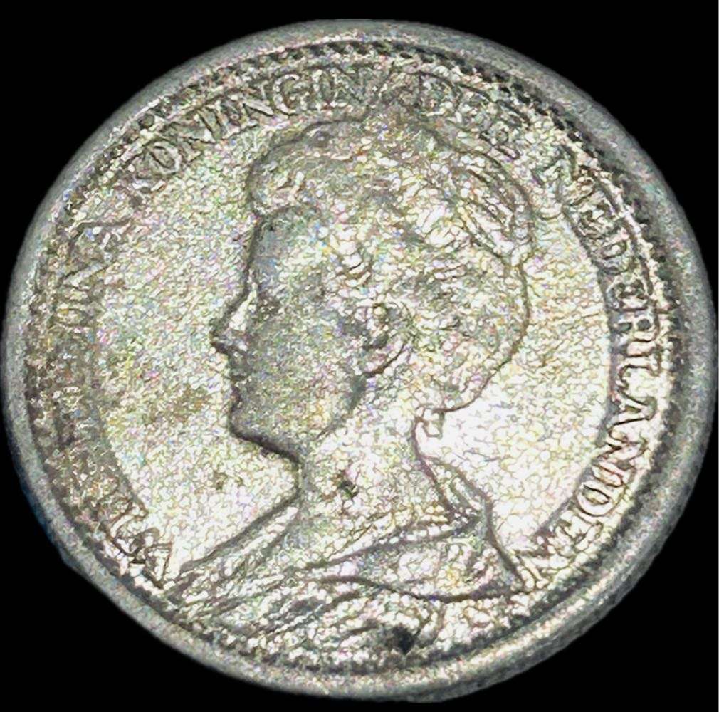 1919 SILVER NEDERLAND 25 CENTS SCARES COLLECTABLE