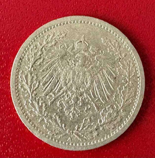 Deutsche Half Mark 1909 Silver Coin Collectable
