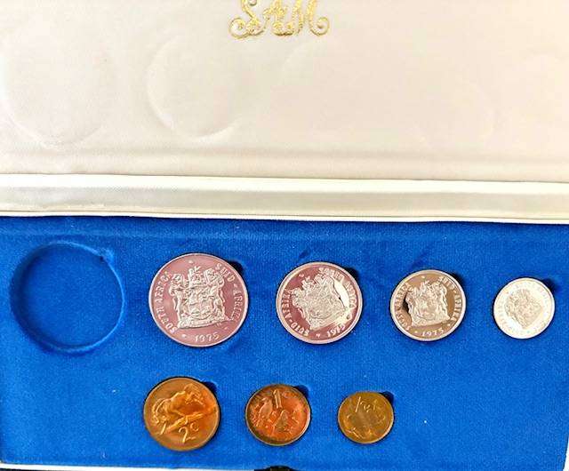 1975 SA Brilliant Partial Proof Set spotless coins no One Rand