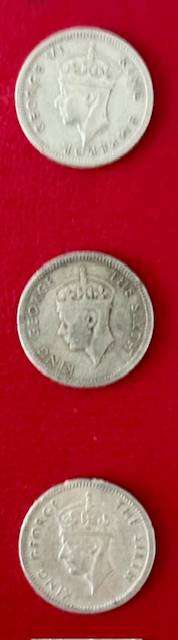 Southern Rhodesia 3 pence - 1947 - 1948 and 1949