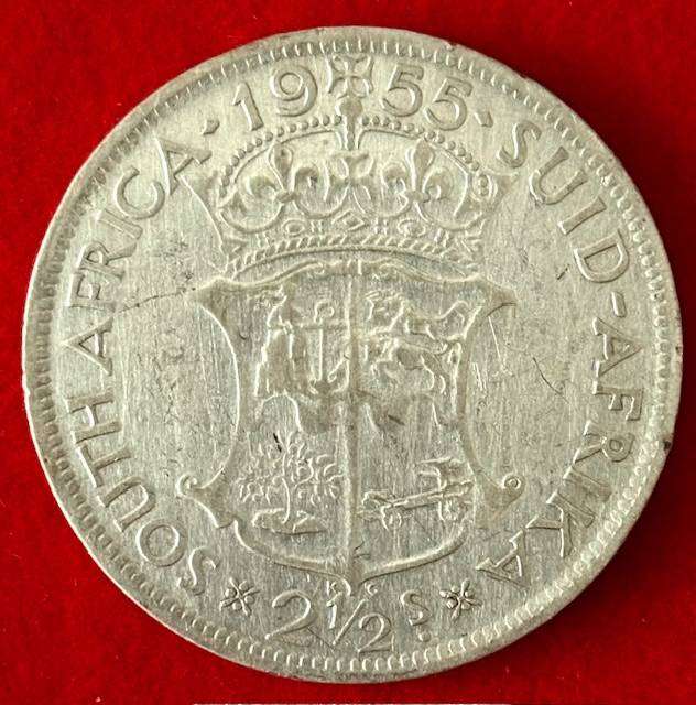 SA 1955 Two and a Half shilling Silver coin - Detail