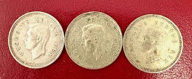 SA 3 Pence - 1950 and 1951 and 1952