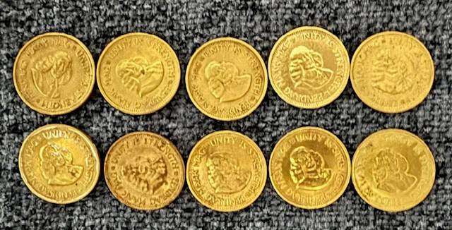 SA Mix Half cent Coins lot x 10