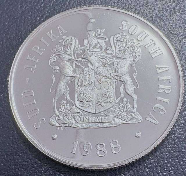 SA R1  1988 - 300th Anniversary - Arrival of Hugenots at the Cape in Blue Mint box Proof