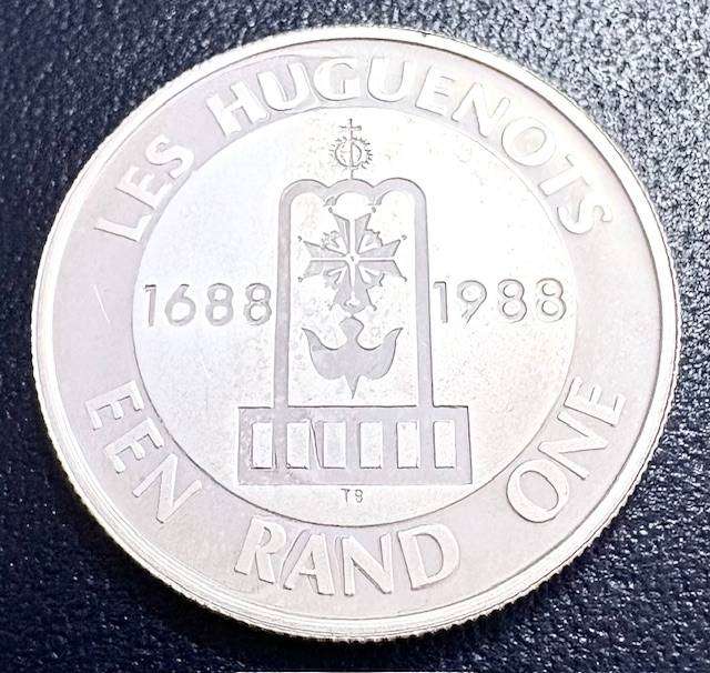 SA R1  1988 - 300th Anniversary - Arrival of Hugenots at the Cape in Blue Mint box Proof