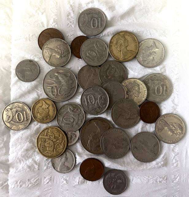 Mixed Australian coins - Bid per coin