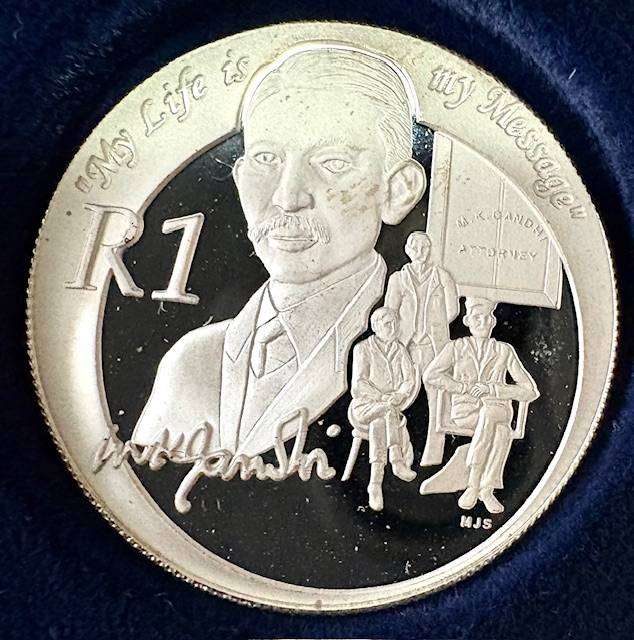 South African 1 Rand - Mahatma Gandhi - 2008 proof