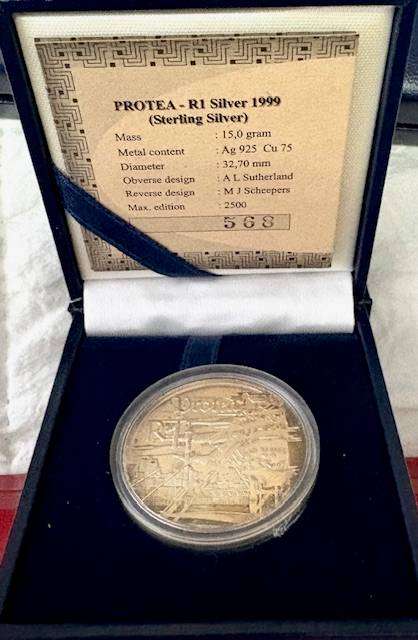 SA 1999 R1 - Mining Industry in SA - Only 2 617 minted Proof - In Blue Mint Box in capsule