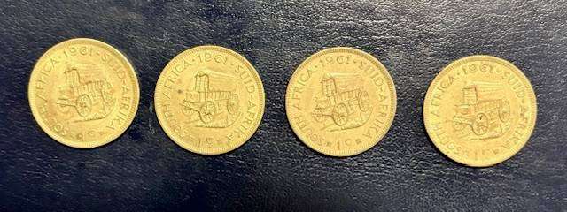 SA One cent 1961 x 4 - bid per coin