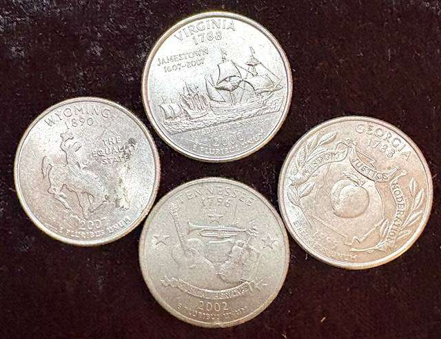 USA Quarter Dollars x 4