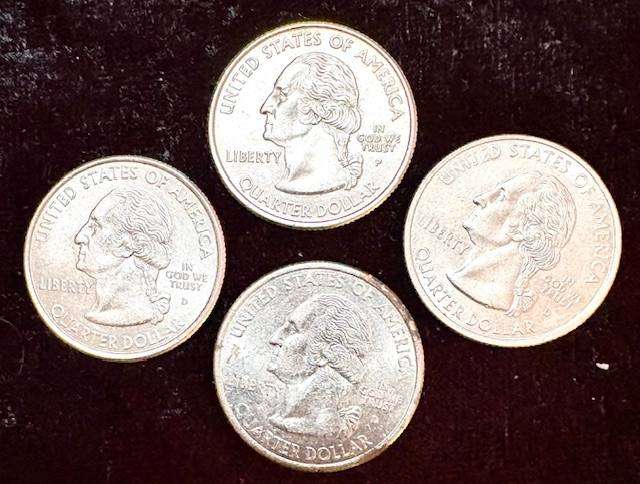 USA Quarter Dollars x 4