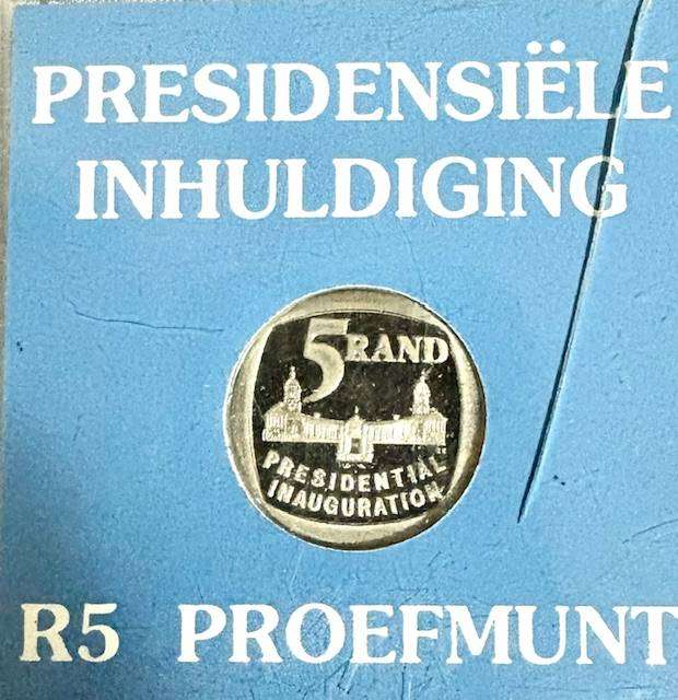 SA Presidential Inauguration Proof R5 in Holder - back is slightly cracked