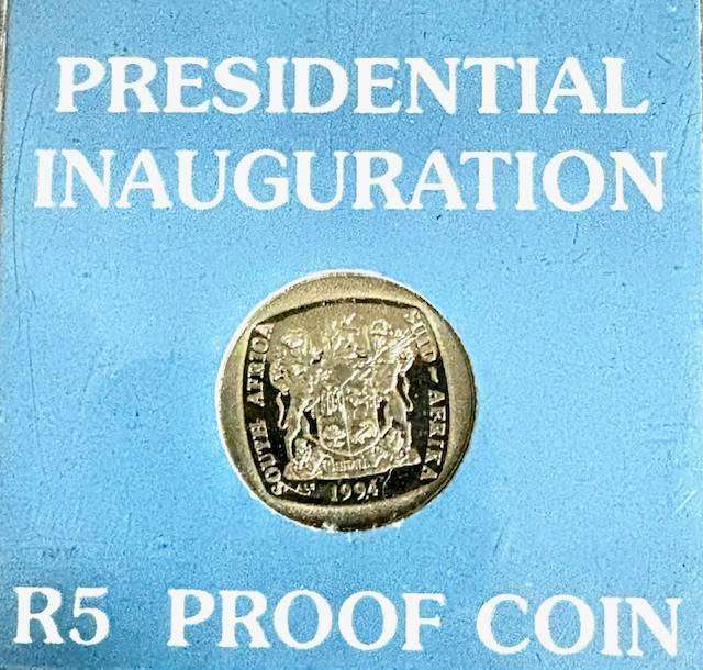 SA Presidential Inauguration Proof R5 in Holder - back is slightly cracked