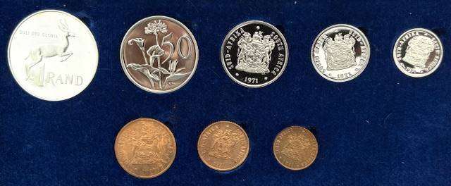 South Africa Proof Coin Set - 1971 - in original mint box