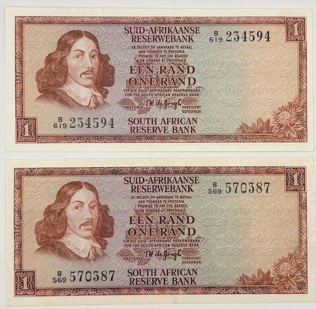 SA TW de Jongh R1 x 2  notes