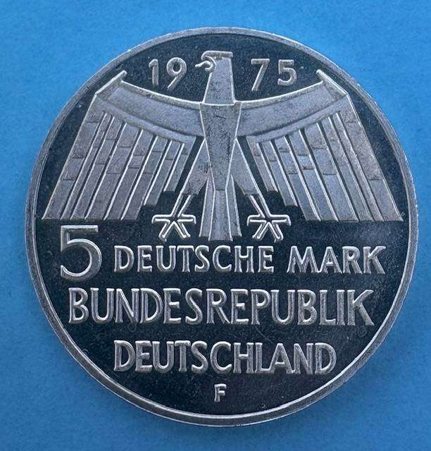 Germany 5 Mark - European Monument Protection Year - 1975 Silver Coin