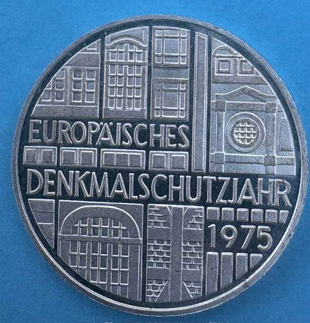 Germany 5 Mark - European Monument Protection Year - 1975 Silver Coin