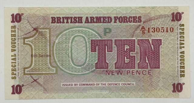 British Armed Forces 10 New Pence Special Voucher - 6th Series - 1972