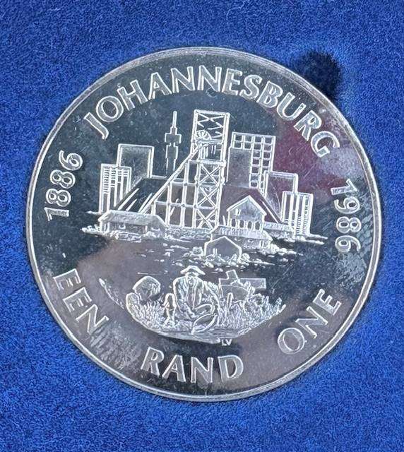 SA 1986 One Rand - 100th Anniversary - Johannesburg - Proof