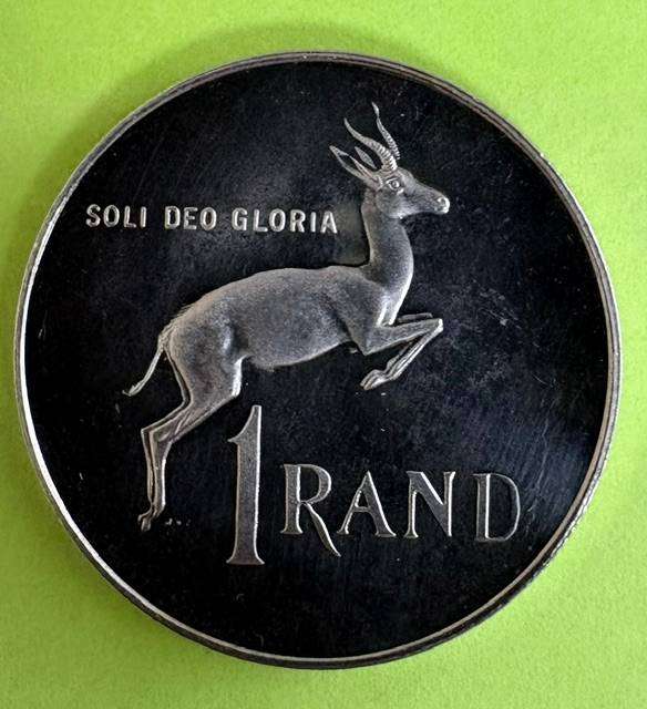 SA One Rand 1980 Silver Proof coin  - in blue mint box