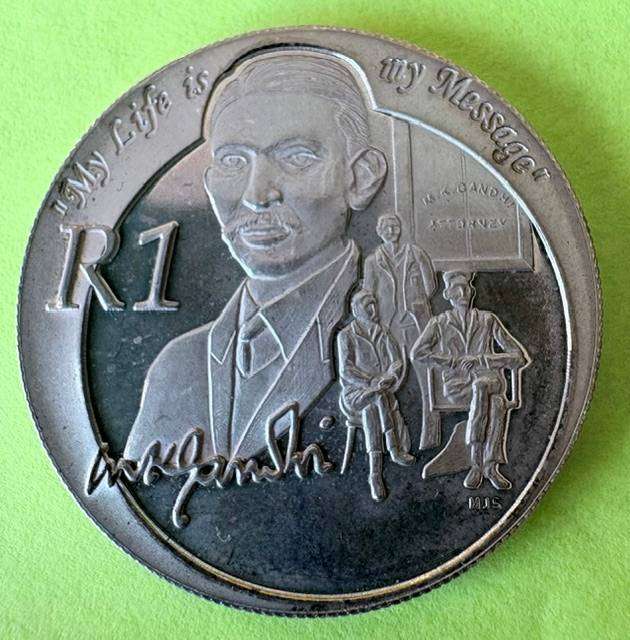 SA One Rand - Mahatma Gandhi - 2008 UNC - Silver coin