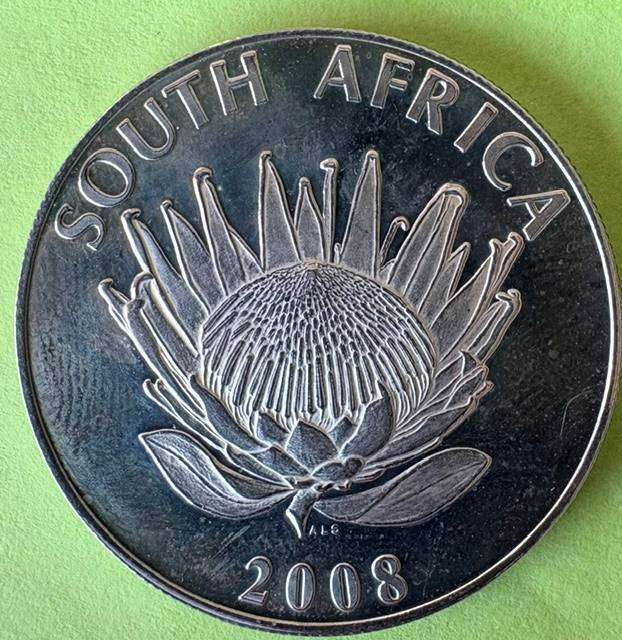 SA One Rand - Mahatma Gandhi - 2008 UNC - Silver coin