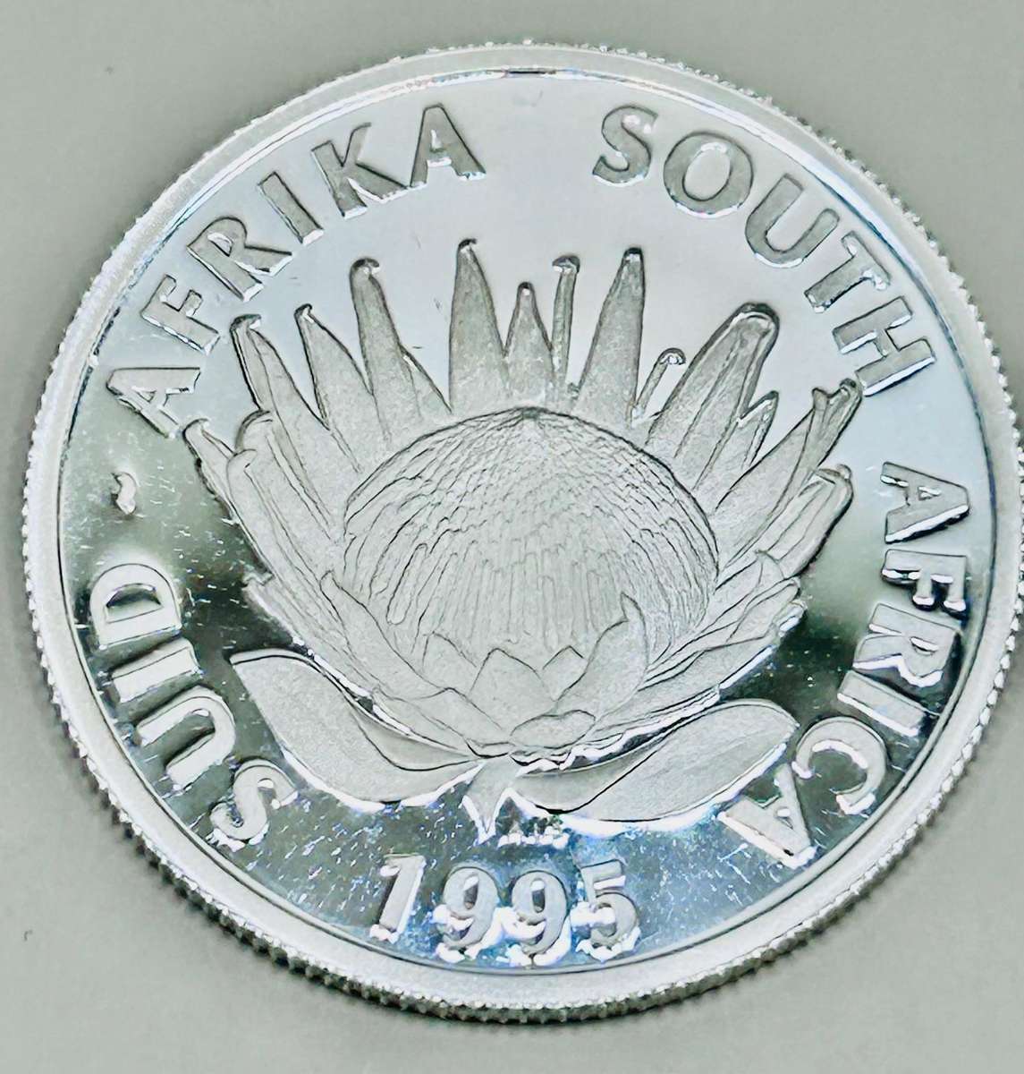 One Rand 1995 SA Silver proof -  Railway Ultra Cameo Coin