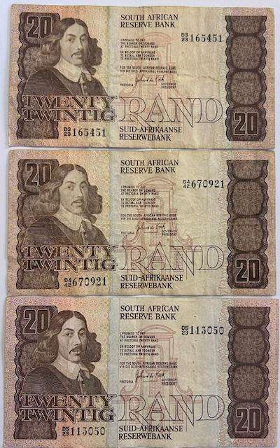 R20 Gerhard de Kock Prefix D3 and D4 and D5 set -  one bid for all